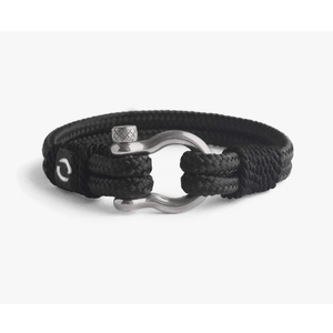 Mens Rope Bracelet - Stainless Steel Silver Shackle, Extremely Durable and Scratch Resistant Waterproof Paracord, Handmade, Nautical Wristband for Men 3-8 (8 Inch)