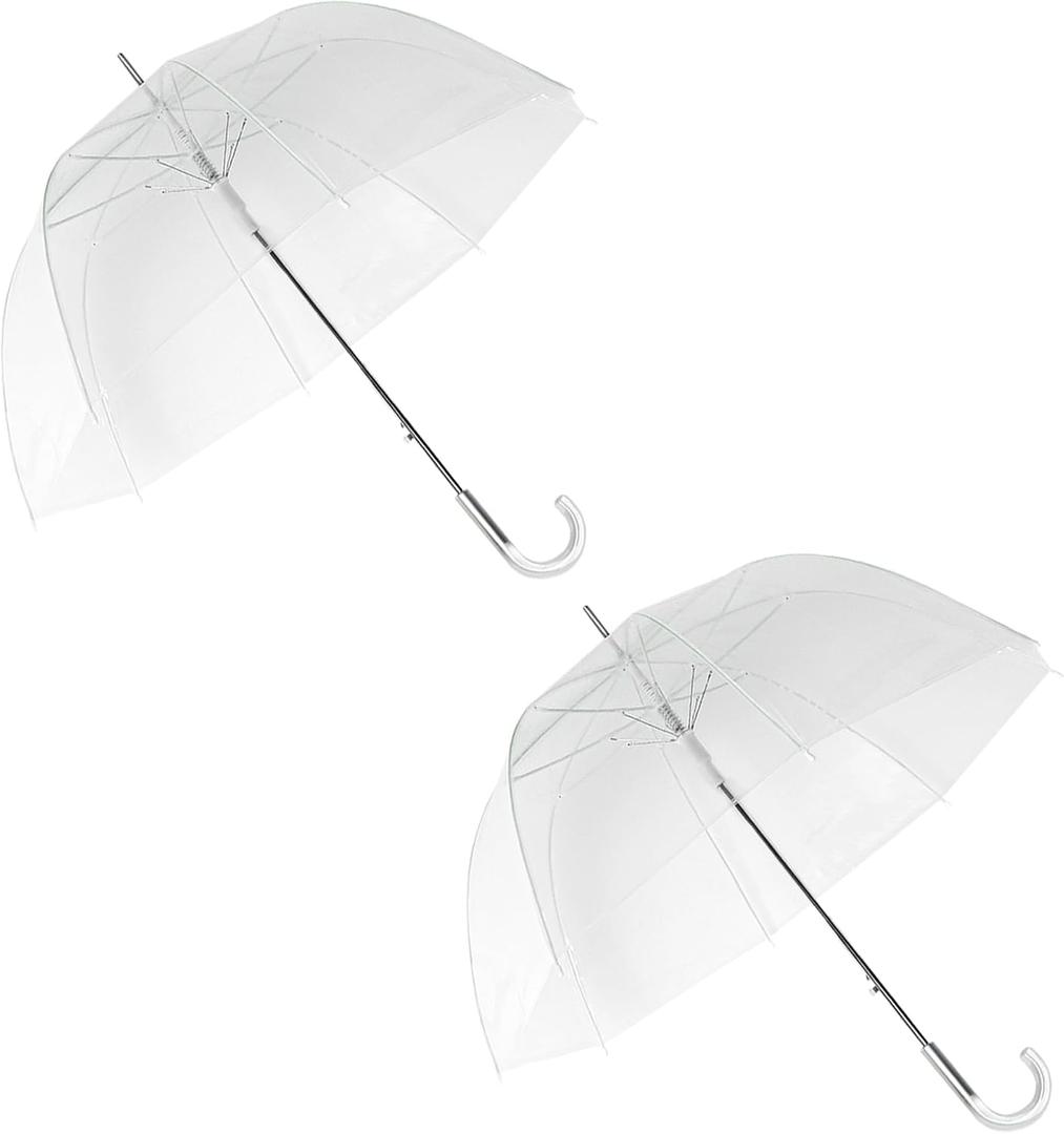 Clear Umbrellas for Rain Lightweight Windproof Large Clear Umbrella,Open Stick Umbrellas Fiberglass Frame Firm Durable Weddings,Graduation,Prom,Outdoor Events for Men and Women.