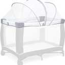 Beberoad Love Portable Playard Cover Breathable Mosquito Net with 2-Way Zipper for Travel Cribs & Playpens (White)