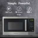 Farberware 0.9 Cu. Ft. Countertop Microwave Oven 900 Watts Power, Auto Cook Settings, Defrost, Easy Clean and Child Safety Lock - Stainless Steel