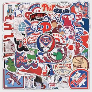 50 PCS Philadelphia City Philliezzz Stickers Baseball Colorful Aesthetic Decals Vinyl Sticker Waterproof for Water Bottle Computer Laptop Luggage Phone Car Skateboard Bumper 2-3 inches