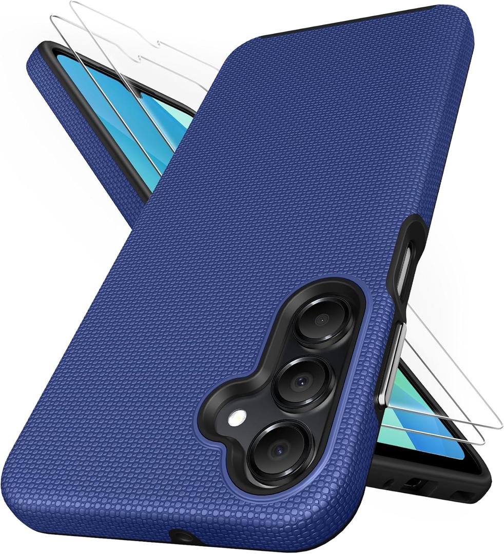 SSLOTSCASE for Samsung Galaxy A16 5G Case with Screen Protector [Support Wireless Charging] Raised Edges Protect Camera, Slim Durable Protective Phone Case Cover for Samsung Galaxy A16, Blue