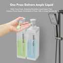 Clear Soap Dispenser - (2 Pack, 17 Oz) ABS+PET Square Bottle, Wall/Desktop Plastic Hand Soap Dispenser, Leak-Proof Pump Bottle Dispenser for Home & Commercial Use,White
