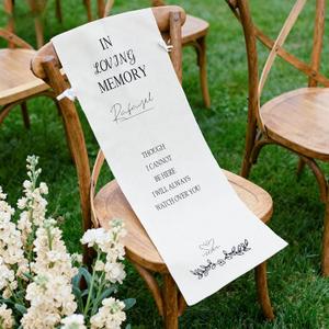 Reserved Wedding Chair Sign Banner, in Loving Memory Reserved Signs for Wedding with Love from Heaven 15'' x 50'' Linen Memorial Sign Sympathy Gift for Loss Seat