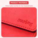 Magic Card Deck Box for MTG Single Deck Card Box fits 100+ TCG Sleeved Cards Soft Leather Card Box Top loading Card Boxes Magic Gift for MTG TCG CCG (Vertical,Red)