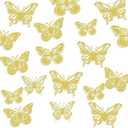 SHENGSEN 3D Butterfly Wall Decor - 72 PCS,Gold Butterfly Decorations for Birthday Cake,Wall Room Decor（4 Styles 3 Size), Pack of 2