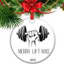 Weightlifting Ornament for Weightlifter, Merry Liftmas Weight Ornament, Gift Ideas for Gym Buddy Friend Fitness Bodybuilder (C10)