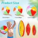 100 Pack Inflatable Beach Balls 10'' 11'' 12.6'' Rainbow Colored Beach Ball Summer Pool Party Toys for Water Games Hawaiian Party Decorations Birthday Favors Supplies