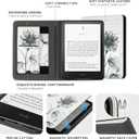 CoBak Case with Stand for Kindle Paperwhite 12th Gen 2024 Released (7") & Kindle Colorsoft Signature Edition - Durable PU Leather Cover with Auto Sleep Wake, Card Slot, Hand Strap Feature, Sunflower