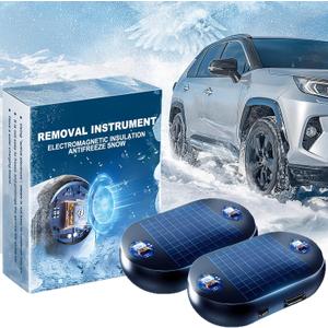 2PCS Electromagnetic Car Snow Removal Device, Anti-Freeze Electromagnetic Car Snow Removal Device, Cordless Electromagnetic Wave Anti Freezing and Snow Removal Device,Defroster for Car Windshield
