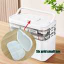 3-Tier Medicine Cabinet Organizer with Removable 6-Compartment Pill Organizer - BPA-Free & Moisture-Resistant Plastic Storage Box for Pills, Medicine, Cosmetics - Portable for Bathroom, Travel