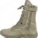 Mens 8 inch Tactical Military Combat Swat Desert Boots Hiking BootsTrekking Backpacking Outdoor Work Boots with Zipper, Size 45