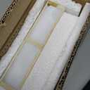 Gold Metal Frame and Glass Vanity Tray Set, Large Decorative Platform for Perfumes, Makeup Brushes, Jewelry Display, Office Stationery Holder, Sophisticated Design, 12.2x8.5x2.2 in