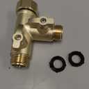 High Flow Solid Metal 2 Way  Type Garden Hose Splitter with Shut-Off Valves, 360 Degree Rotation 3/4" Spigot Faucet Connectors with 2 Extra Silicone Washers