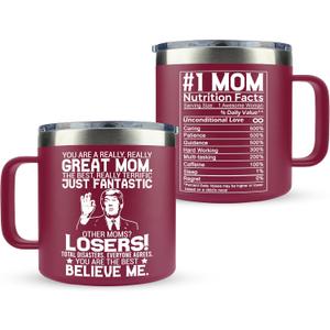 Gifts for Mom from Daughter, Son - Christmas Gifts for Mom, Wife, Women - Moms Birthday Gift Ideas, Cool Birthday gifts for Moms, Mothers - Best mom Mug, 14 oz Stainless Steel moms Coffee Mug