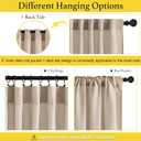 NICETOWN Linen Short Curtains for Kichen 30 inch Long 2 Panels, Rod Pocket & Back Tab Semi Sheer Window Tiers Privacy Added with Light Filtering Valances for Bedroom/Living Room,Angora, W34 x L30