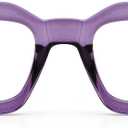AQWANO Stylish Oversized Reading Glasses for Women Fashion Designer Readers Blue Light Square Computer Glasses (Purple)