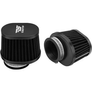 2PCS Motorcycle Air Filter Universal 60MM Replacement Engine Filter High Performance Air Filters Fit Motocross Carburetor Cleaner for Pit Bike Scooter Moped ATV (Black)