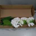 Waipfaru 21" Real Touch White Hydrangea Artificial Flowers with Long Stem & Leaves, Full Latex Faux Hydrangea Flowers for Home Decor Party Floral Arrangements Wedding Bouquets Centerpieces, 3Pcs