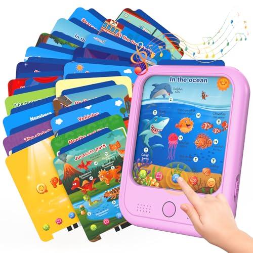 Kids Educational Learning Tablet Toy-Educational Tablet Toy to Interactive Learn Alphabets,Colors,Number,Foods,Jurassic Park,Animals,Learning Toys for Toddlers 2-6 Years Old,Gifts for Boys Girl
