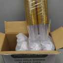 FOCUSLINE 200 Pack 12 oz Gold Rimmed Plastic Cups, Clear Plastic Cups Tumblers, Heavy-duty & Fancy Disposable Hard Cup 12 Ounce with Gold Rim for Wedding Cup Elegant Party Cups