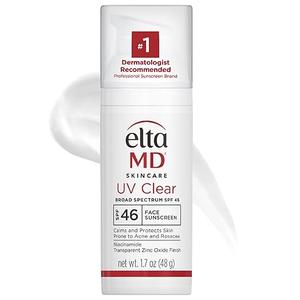 EltaMD UV Clear Face Sunscreen SPF 46, Oil Free for Face with Zinc Oxide, Dermatologist Recommended Sunscreen Lotion, For AcneProne Sensitive Skin, 1.7 oz Pump