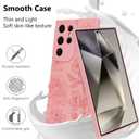 LEOMAKRON for Samsung Galaxy S24 Ultra Case Pink Floral Lotus Pattern