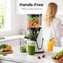 EanOruus Juicer Machines, 3-in-1 Cold Press Juicer with 6.5" Extra Large Chute, 100oz Large Capacity, AC Motor, Makes Juice, Nut Milk & Sorbet, Bright White