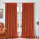 BGment Terracotta Velvet Blackout Curtains 96 Inches, Burnt Orange Fall Home Decor Curtains Luxury Thick Super Soft Drapes with Back Tab Rod Pocket for Living Room, Set of 2 Panels, 52 x 96 Inch