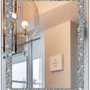 Ruomeng Rectangular Wall Mirror Crystal Crush Diamond Mirror for Home Dcor Accent Mirror for Bathroom, Entryway and Bedroom, 16" x 20"