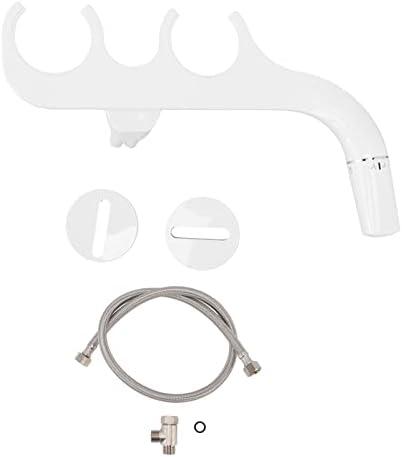 Slim Bidet 3/8 Copper Tee Non Electric Self Cleaning Dual Nozzle Toilet Attachment Hygienic Bidet for Feminine Wash White