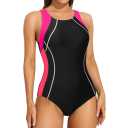 ATTRACO Athletic One Piece Swimsuits for Women Boyleg Swimwear Racerback Bathing Suits
(Medium)