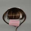 NAYOO Bangs Hair Clip - Brown Fake Bangs 100% Real Human Hair Extensions Wispy Bangs for Women Fringe with Temples Hairpieces Curved Bangs for Daily Wear(Brown, Wispy Bangs)