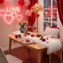 Table Runner, Valentine's Day Modern Small White Fur Table Runner for Party Birthday Christmas Friendsgiving Wedding Dinning Table, Decorative Rug Luxury Faux Fur Runner for Table (11.8x70.8 inch)