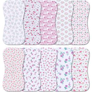 10-Pack Burp Cloths for Baby Boys and Girls - Organic Baby Burp Cloth,Baby Washcloths, Burp Rags, Large Neutral Burp Clothes for Newborn (Multicolor-o)