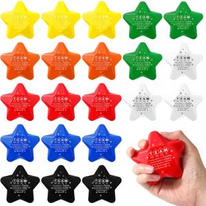 Leitee 21 Pcs Team Appreciation Gifts Bulk for Employee Stress Balls Bulk Squeeze Thank You Colorful Stress Anxiety Balls Emergency Nurses Gift for Coworker Staff (Star)