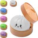 Dumpling Squishy Stress Balls Fidget Sensory Toy Mystery Dumpling Squishy Soft Squeeze Decompression Dough for Adults (White)
