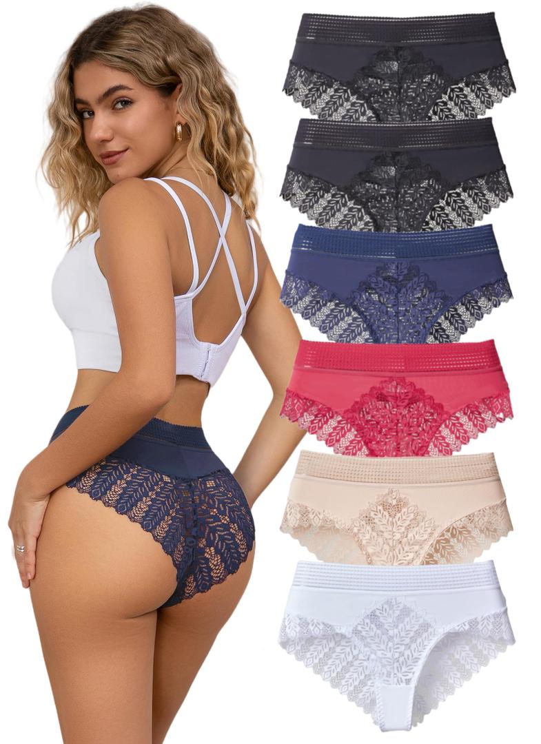 Sexy Panties for Women Sexy Comfy Underwear for Women Panties Sexy No Trace Ice Silk Ladies Colorful Lace Bikini Size Large