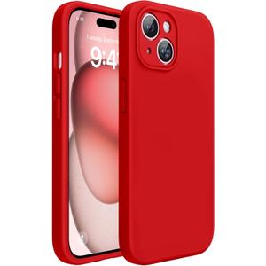 Miracase Compatible with iPhone 15 Case, [Soft Anti-Scratch Microfiber Lining], Liquid Silicone Case Gel Rubber Shockproof Drop Protection Phone Case for iPhone 15, Red