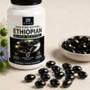 Ethiopian Black Seed Oil Softgels 800mg per Serving, Cold-Pressed Nigella Sativa Seed Oil Supplement, Immune Support, Digestive & Gut Support, Natural Wellness Formula, 60 Softgels