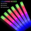 202pcs Glow Sticks Bulk,Led Foam Sticks 3 Flashing Modes light up foam sticks Glow in The Dark Party Supplies glow sticks for Wedding Christmas , Birthday ,Concerts, DJ