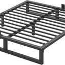 Yitong Angel 10 inch King Size Bed Frame Low Profile Metal Platform Frames with Mattress Slide Stopper,Heavy Steel Slats Support,No Box Spring Needed,Noise Free,Non-Slip,Easy Assembly