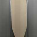 Household Essentials 144222 Over The Door Small Ironing Board with Iron Holder, Natural Cotton Cover Silver