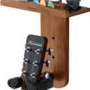 Guitar Wall Mount, Auto Lock Guitar Hanger, Wood Guitar Wall Hangers Shelf with Pick Holder, Guitar Holder Wall Mount for Acoustic, Electric Guitar, Ukulele, Bass, Mandolin Gift