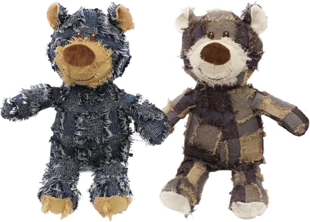 MAXBECK Dog Companion for Heavy Chewers- Indestructible Robust Bear Dog Toy, Resistant Squeaky Dog Toys for Heavy Chewers, Unbreakable Stuffed Plush Dog Toys for Aggressive Chewers (E-Navy/Purple)