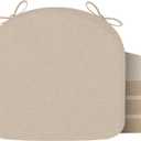 Chair Cushions for Dining Chair Seat Set of 4, Memory Foam Chair Pads Help You Relief from Sedentary Discomfort in The Office or Kitchen and Dining Rooms(17" x 16" x 2.5", Beige)