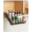 Baffect 3 Tiers Pull Down Spice Rack, Pull Out Spice Organizer for Inside Cabinets, Drop Down Spice Shelf with Spring Buffer Device for Kitchen Upper Cabinet（Black）