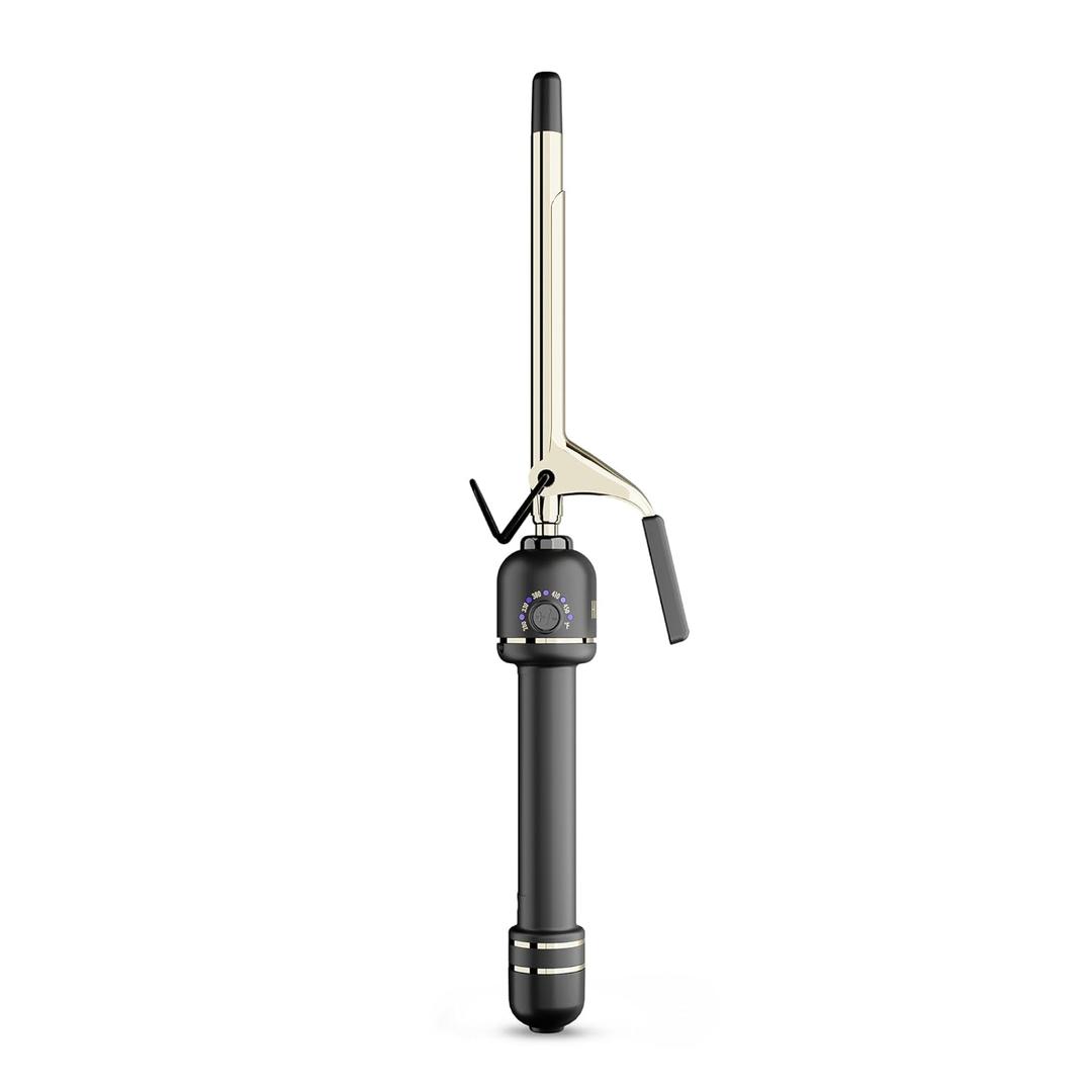 HOT Tools 24K Gold Professional 1/2" Extended Barrel Curling Iron with Clamp for Super Tight Curls - 24K Gold Technology for Long-Lasting Results & Longer Barrel for Easy Styling