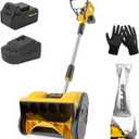 Cordless Snow Shovel,20V 12-Inch Electric Snow Shovel, Snow Blower Cordless with Directional Plate and Adjustable Front Handle, Equipped with LED Lights(4-Ah Battery and Quick Charger Included)