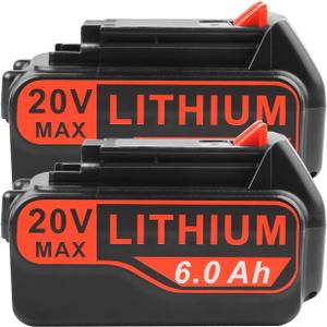 20V Max Battery Replacement for Black and Decker LBX4020 LBXR20 LBXR2020 6.0ah 2 Packs 20 Volt Lithium ion Battery Compatible with Black and Decker 20V Cordless Power Tools